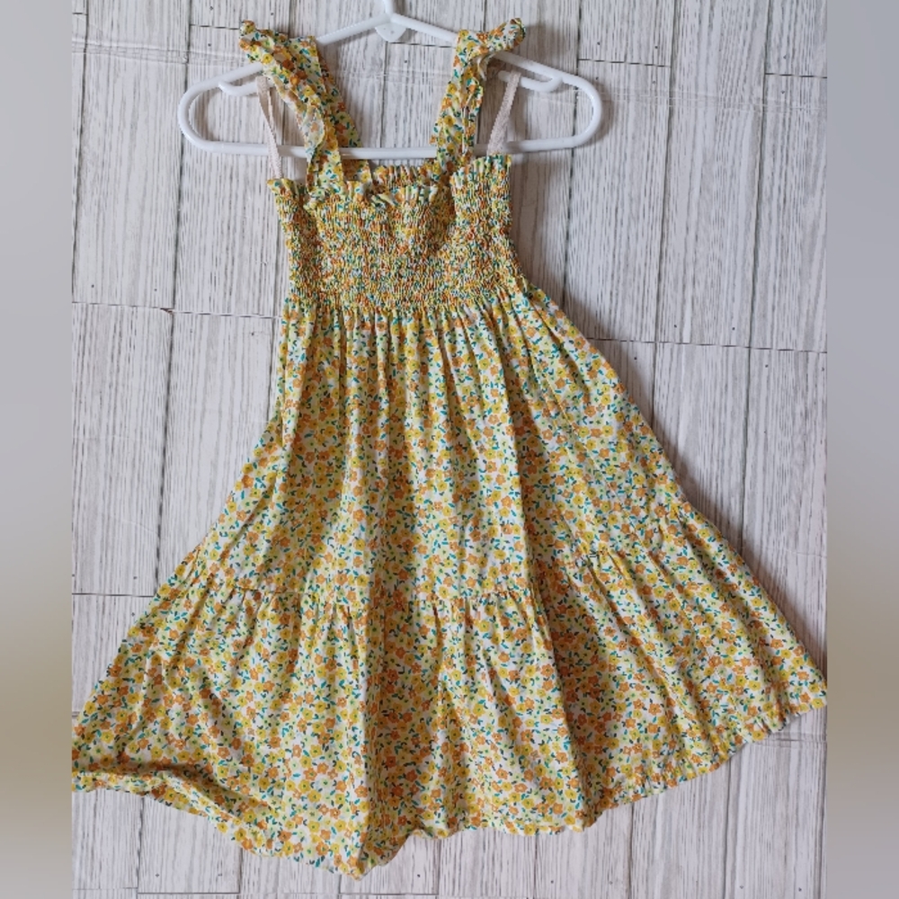 Tea Yellow Floral Print Dress. Toddler Girl Size 2.